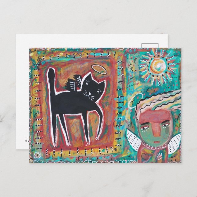 Cartão Postal Anjo Gato (Frente/Verso)