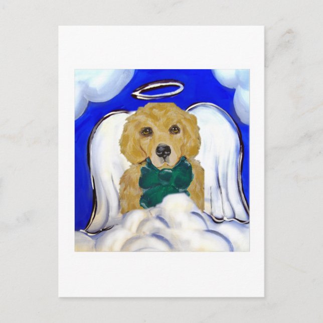 Cartão Postal Anjo Golden Retriever (Frente)