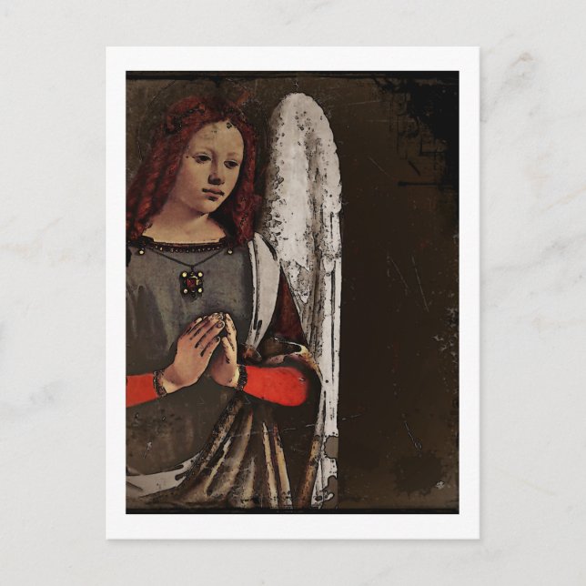 Cartão Postal Anjo gracioso com as mãos dobradas (Frente)