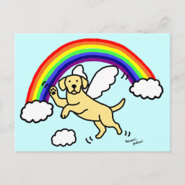 Cartão Postal Anjo Guardião Amarelo Labrador (Ponte Arco-Íris)