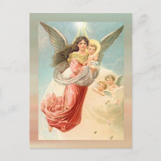 Cartão Postal Anjo Guardião com Crianças (Frente)