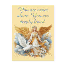 Anjo Guardião Dourado Com Pássaro Branco