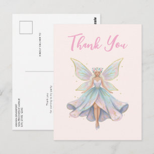 Cartão Postal Anjo Mágico Fada Cores Pastel Agradecimento