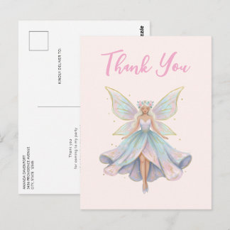 Cartão Postal Anjo Mágico Fada Cores Pastel Agradecimento