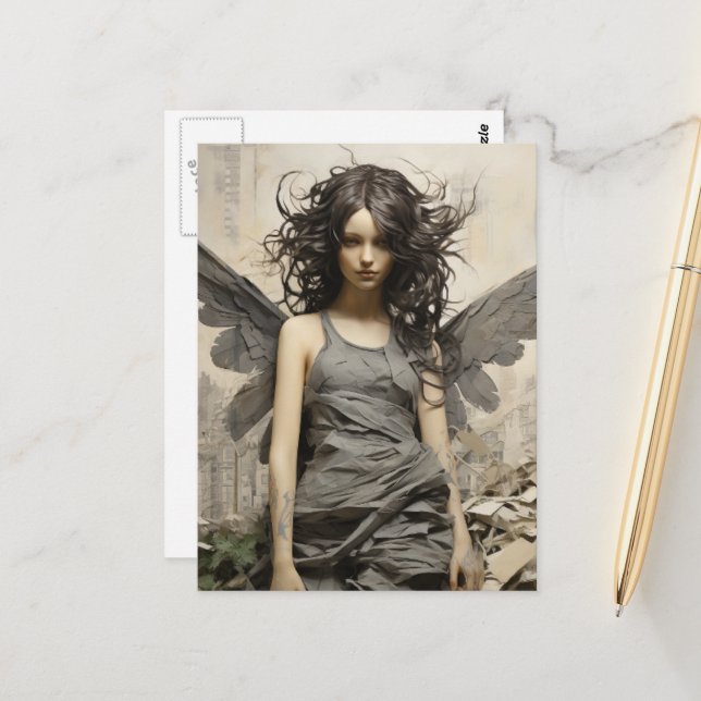 Cartão Postal Anjo na Cinza (Frente/Verso In Situ)