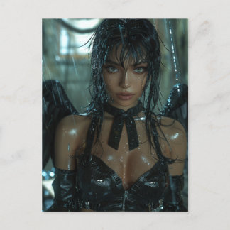 Cartão Postal Anjo Negro na Chuva