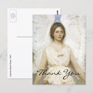 Cartão Postal Anjo por Abbott Thayer, Arte Fino Vitoriano Antigo