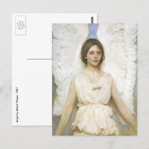 Cartão Postal Anjo por Abbott Thayer, Vintage Victorian Fine Art