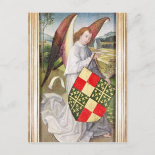 Cartão Postal Anjo segurando um escudo
