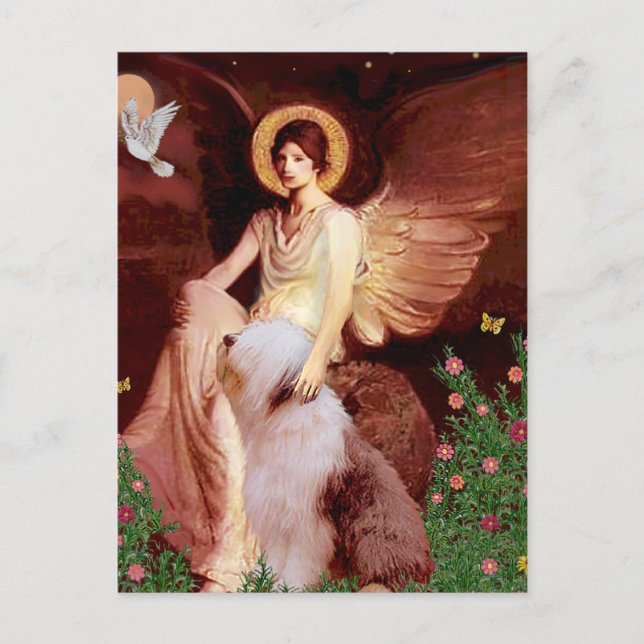 Cartão Postal Anjo Sentado - Inglês Antigo #1 (Frente)