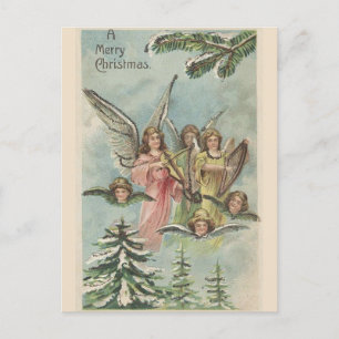 Cartão Postal Anjos de Natal Antigos