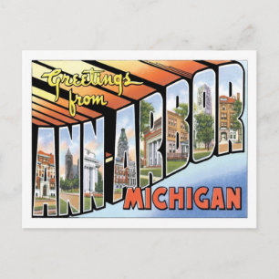 Cartão Postal Ann Arbor Michigan Viagem América EUA Cidade dos E