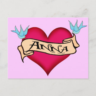 Cartão Postal Anna - T-shirts e presentes com tatuagem cardíaca 