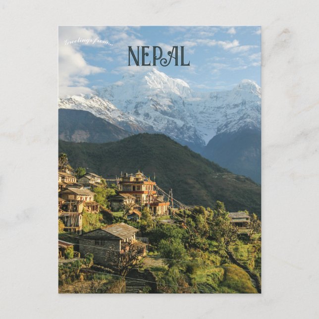 Cartão Postal Annapurna Narchyang Nepal (Frente)