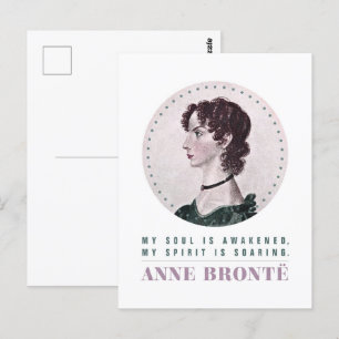 Cartão Postal Anne Bronte, Retrato e Citação Minha Alma está des
