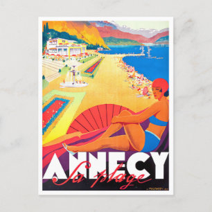 Cartão Postal Annecy France viagens vintage