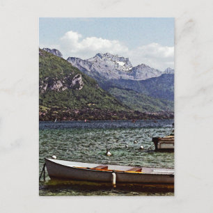 Cartão Postal Annecy Lake com Montanhas no Fundo