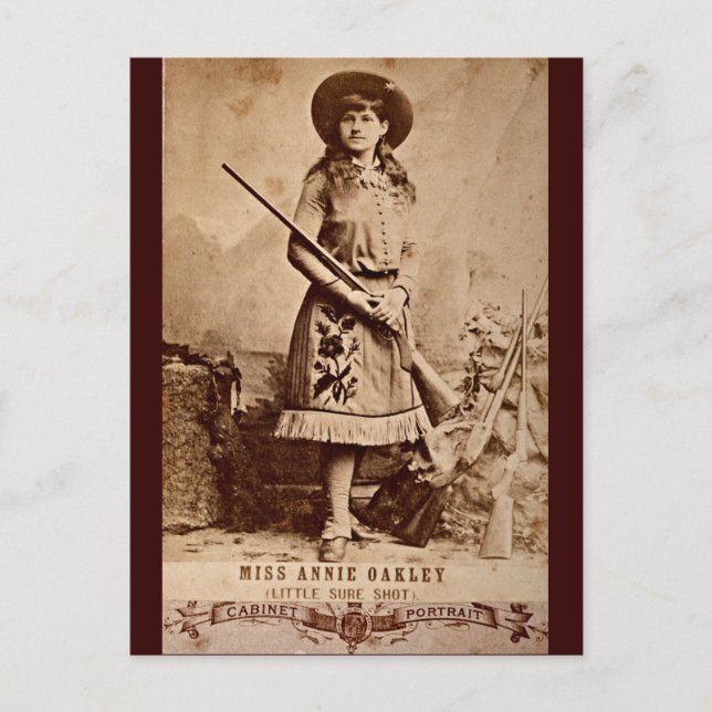 Cartão Postal Annie Oakley Sepia (Frente)