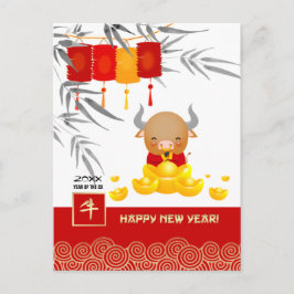 Cartão Postal Ano Chinês do Ox | Ano Personalizado
