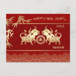 Cartão Postal Ano Chinês do Ox | Ano Personalizado
