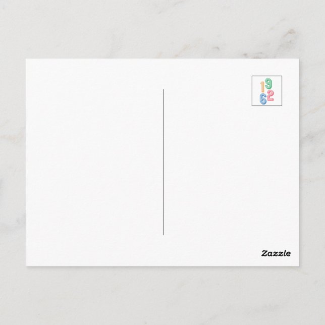 Cartão Postal Ano de nascimento - 1962 - 60.º Aniversário (Verso)