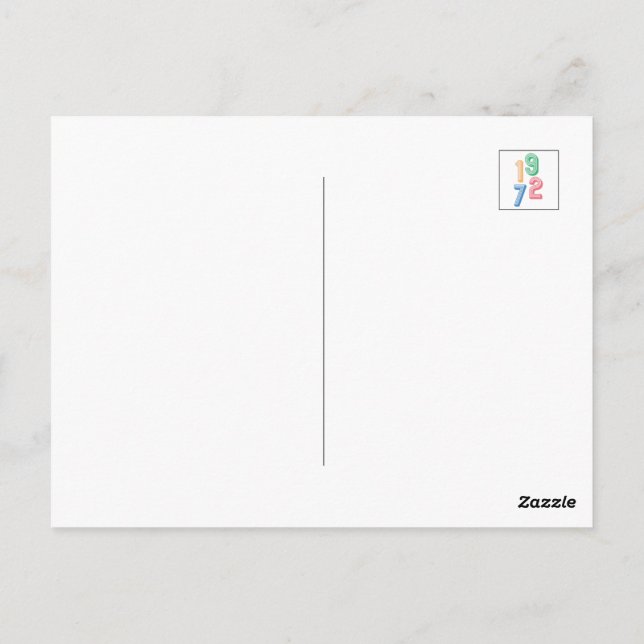 Cartão Postal Ano de nascimento - 1972 - 50º Aniversário (Verso)