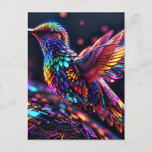 Cartão Postal Ano do Hummingbird: Uma Viagem Mensal (Frente)