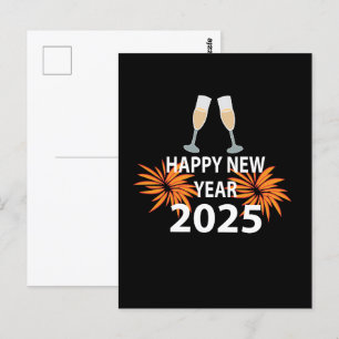 Cartão Postal Ano Novo 2025 Feliz Ano Novo