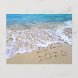 Cartão Postal Ano Novo 2026 Praia Agradecimento de Empresa 