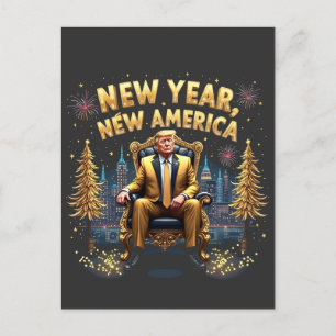 Cartão Postal Ano Novo América Orgulhosa Inauguração de Maga Tru