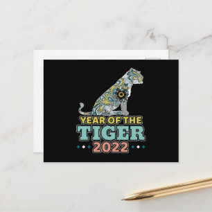 Cartão Postal Ano Novo Chinês 2022 - Tigre Branco