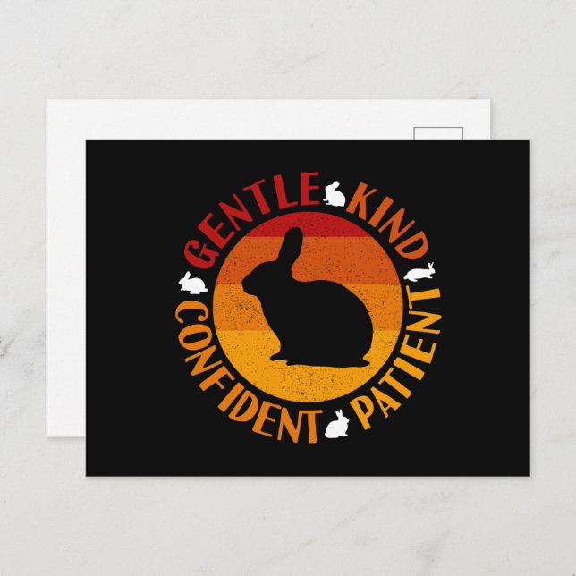 Cartão Postal Ano Novo Chinês do Coelho Traços (Frente/Verso)