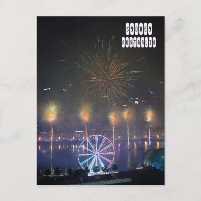 Cartão Postal Ano Novo de Sydney (Frente)