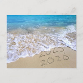 Cartão Postal Ano Novo Feliz Praia