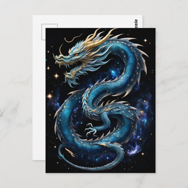 Cartão Postal Ano Novo Lunar Chinês do Dragão, Pós-Travessia (Frente/Verso)