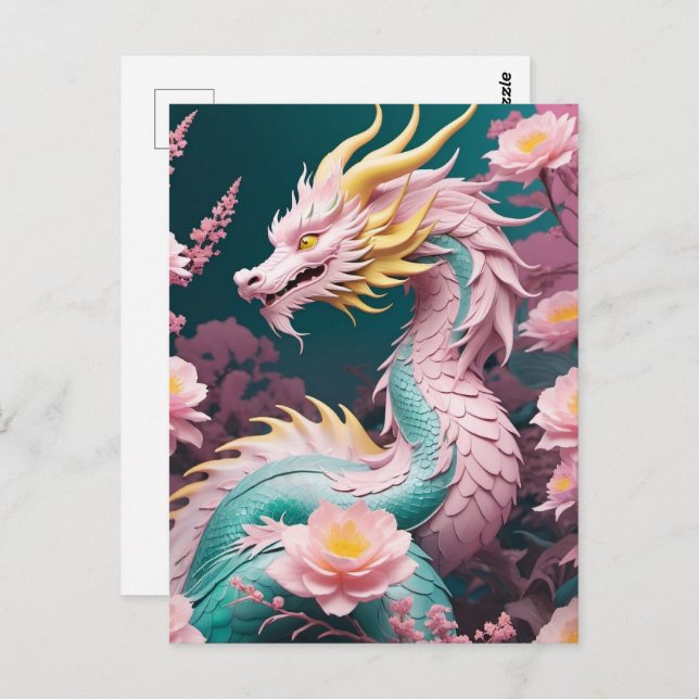 Cartão Postal Ano Novo Lunar Chinês do Dragão, Pós-Travessia (Frente/Verso)