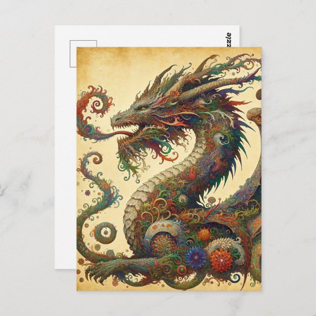 Cartão Postal Ano Novo Lunar Chinês do Dragão, Pós-Travessia (Frente/Verso)
