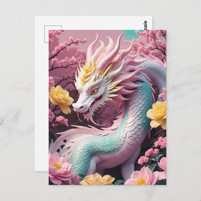 Cartão Postal Ano Novo Lunar Chinês do Dragão, Pós-Travessia (Frente/Verso)
