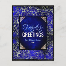 Ano novo Natal da floração azul-real Chic