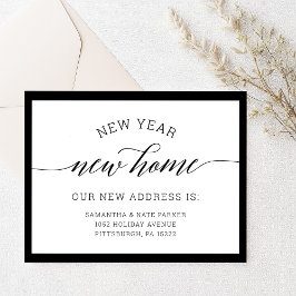 Cartão Postal Ano Novo | Novo Anúncio de mudança de residência