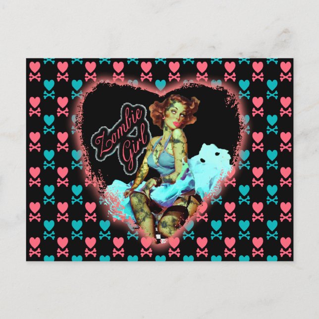 Cartão Postal Anos 80 Zombie Girl (Frente)