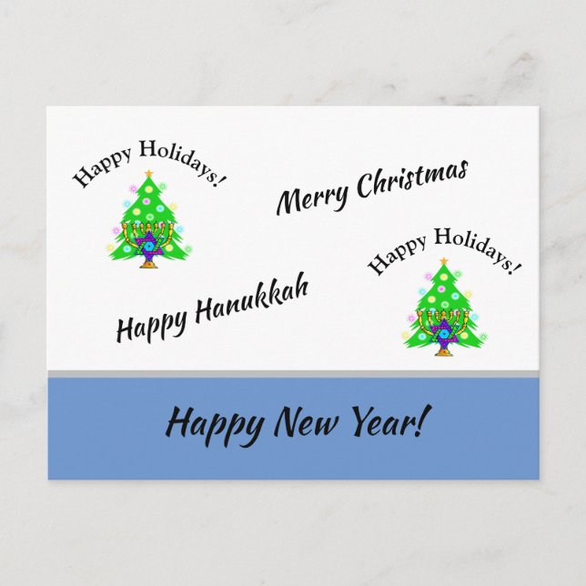 Cartão Postal Anos novos de Férias Felizes (Frente)