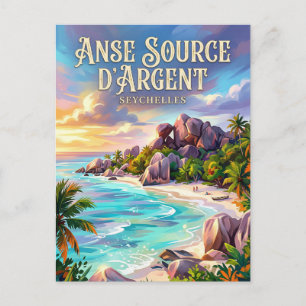 Cartão Postal Anse Source d'Argent Seicheles