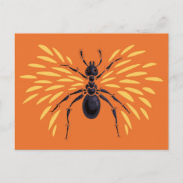 Cartão Postal Ant Art Insect Lover Fiery Orange Entomology