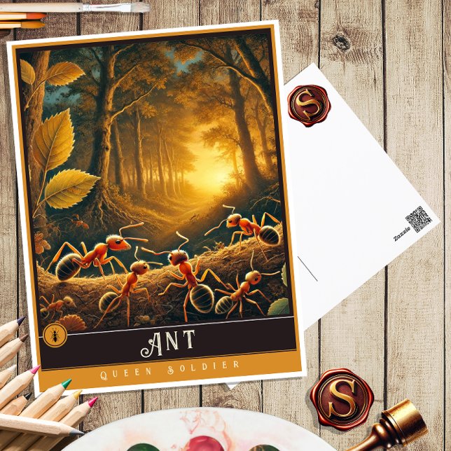 Cartão Postal Ant | Cartão-postal para animais de cunhagem famil (Criador carregado)
