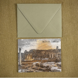 Cartão Postal Antalya Turkey Ancient Viagem