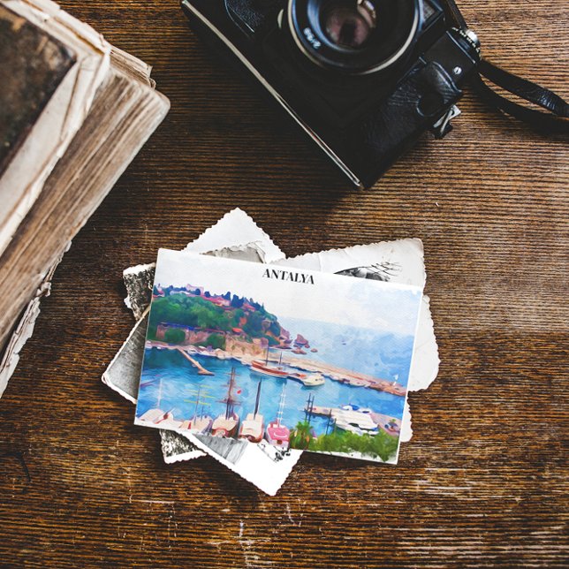 Cartão Postal Antalya Turkey Panorama View (antalya turkey travel postcard)