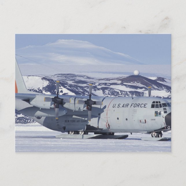 Cartão Postal Antártica, Ilha de Ross, estação McMurdo, C-130 (Frente)
