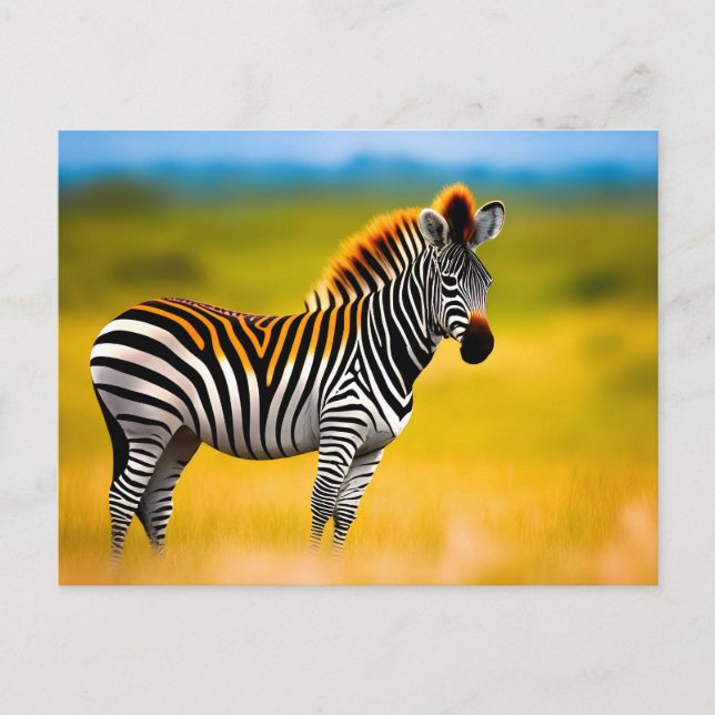 Cartão Postal Antecedentes da natureza zebra (Frente)