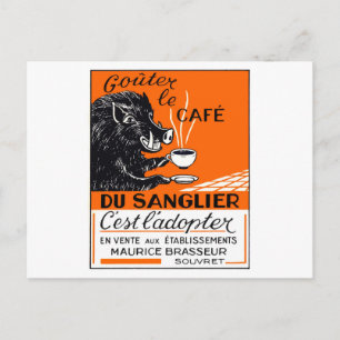 Cartão Postal Antecipação da propaganda belga do café